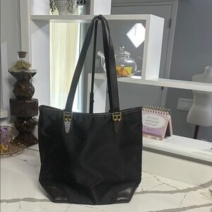 Bally Black Tote Bag with Gold Accents